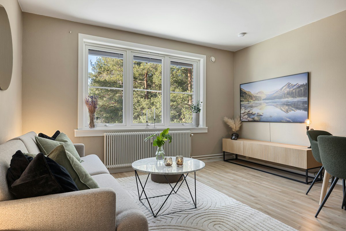 Smart TV installed in a living room